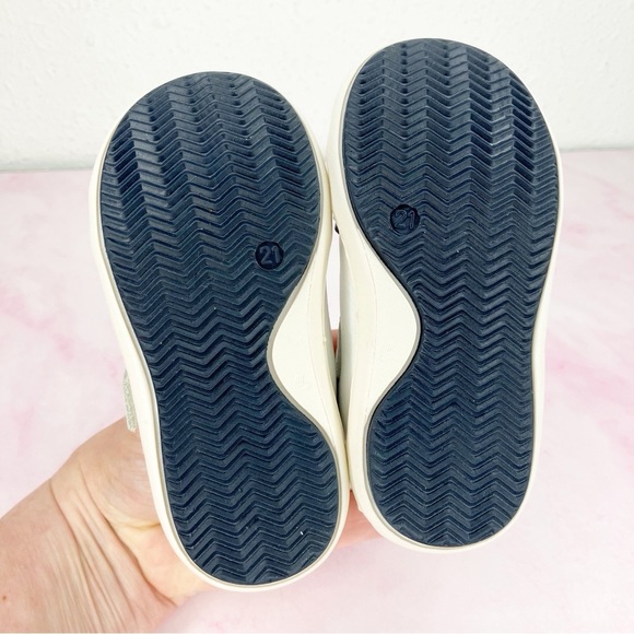 Jacadi Paris smooth leather trainers white and navy sneakers size 21 or 5 infant - Picture 5 of 11